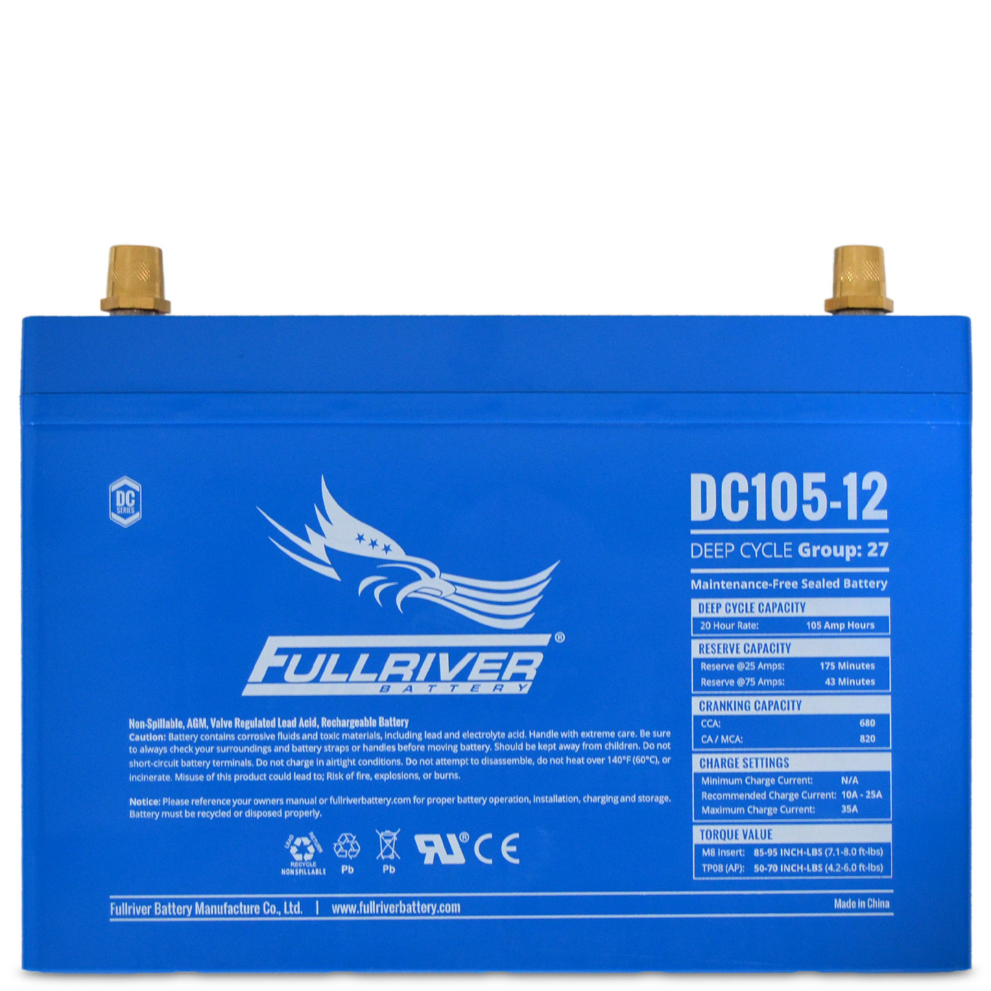 DC Series Battery 12V 105Ah Battery (DC105-12)
