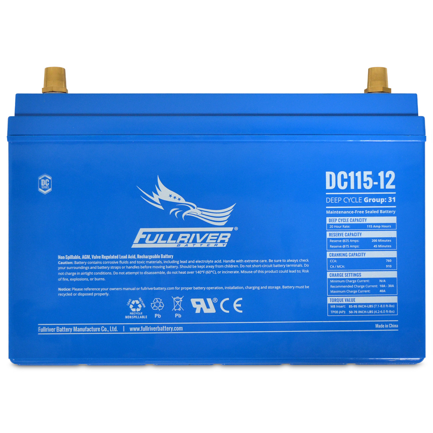 DC Series Battery 12V 115Ah Battery (DC115-12)