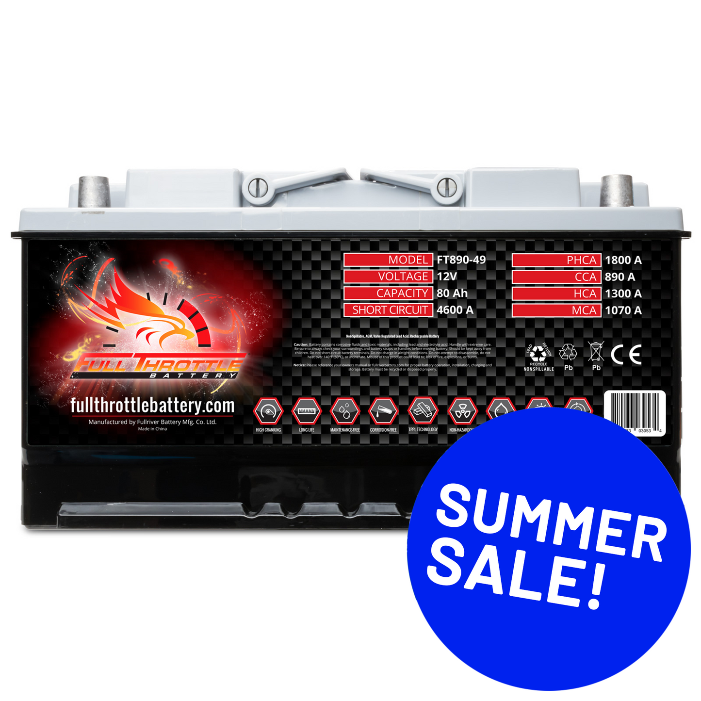 Full Throttle TPPL Battery FT890-49