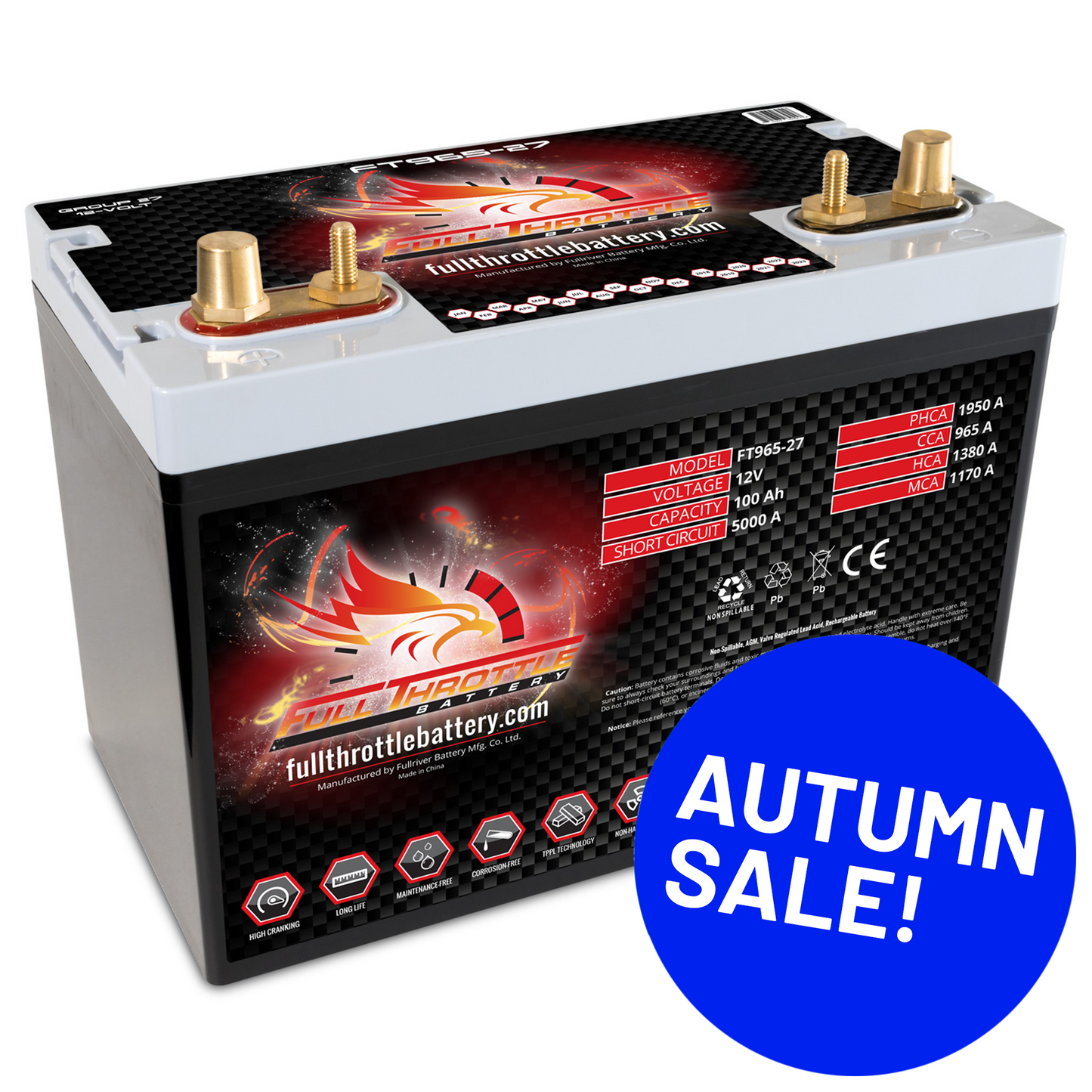 Full Throttle TPPL Battery FT965-27