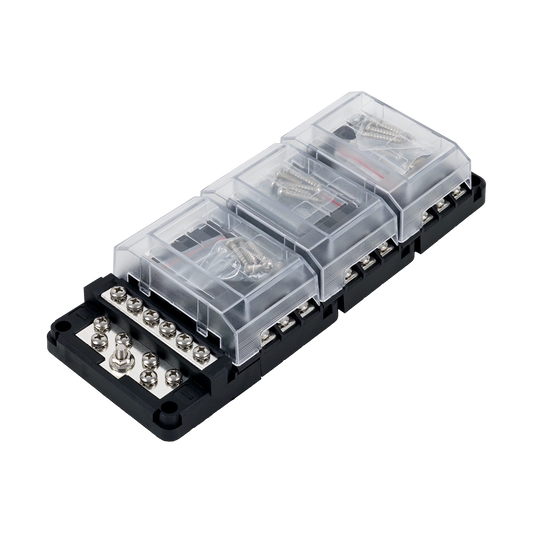 RT Fuse Block, 18 Pos w/Ground & LED Indication