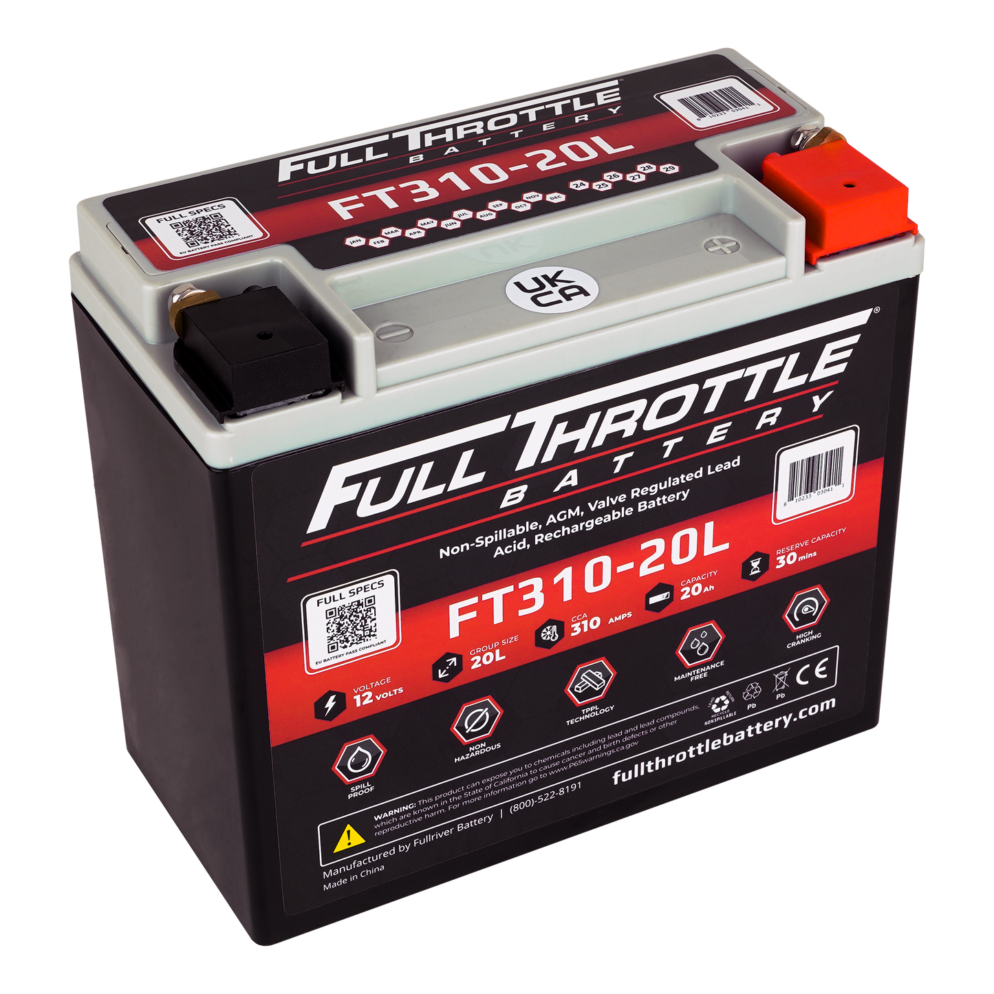 Full Throttle TPPL Battery FT310-20L