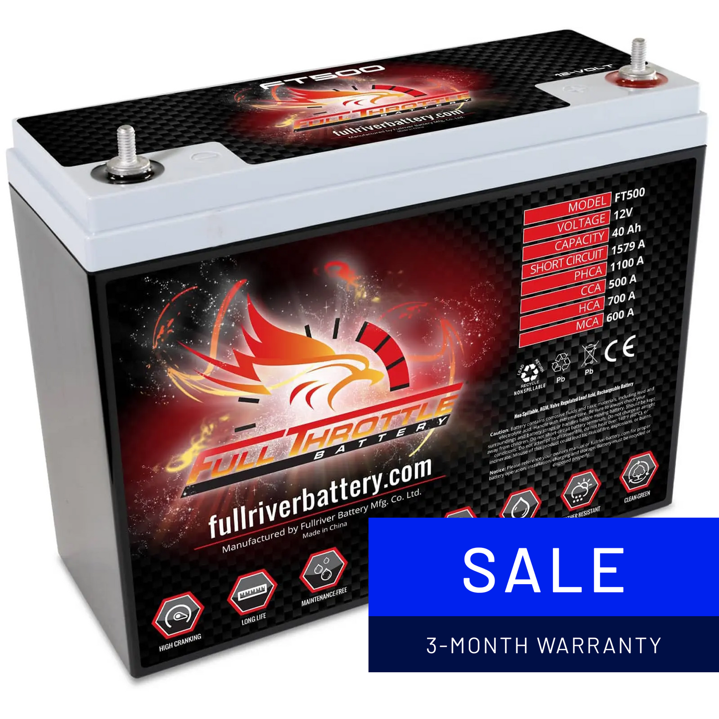 Full Throttle TPPL Battery FT500