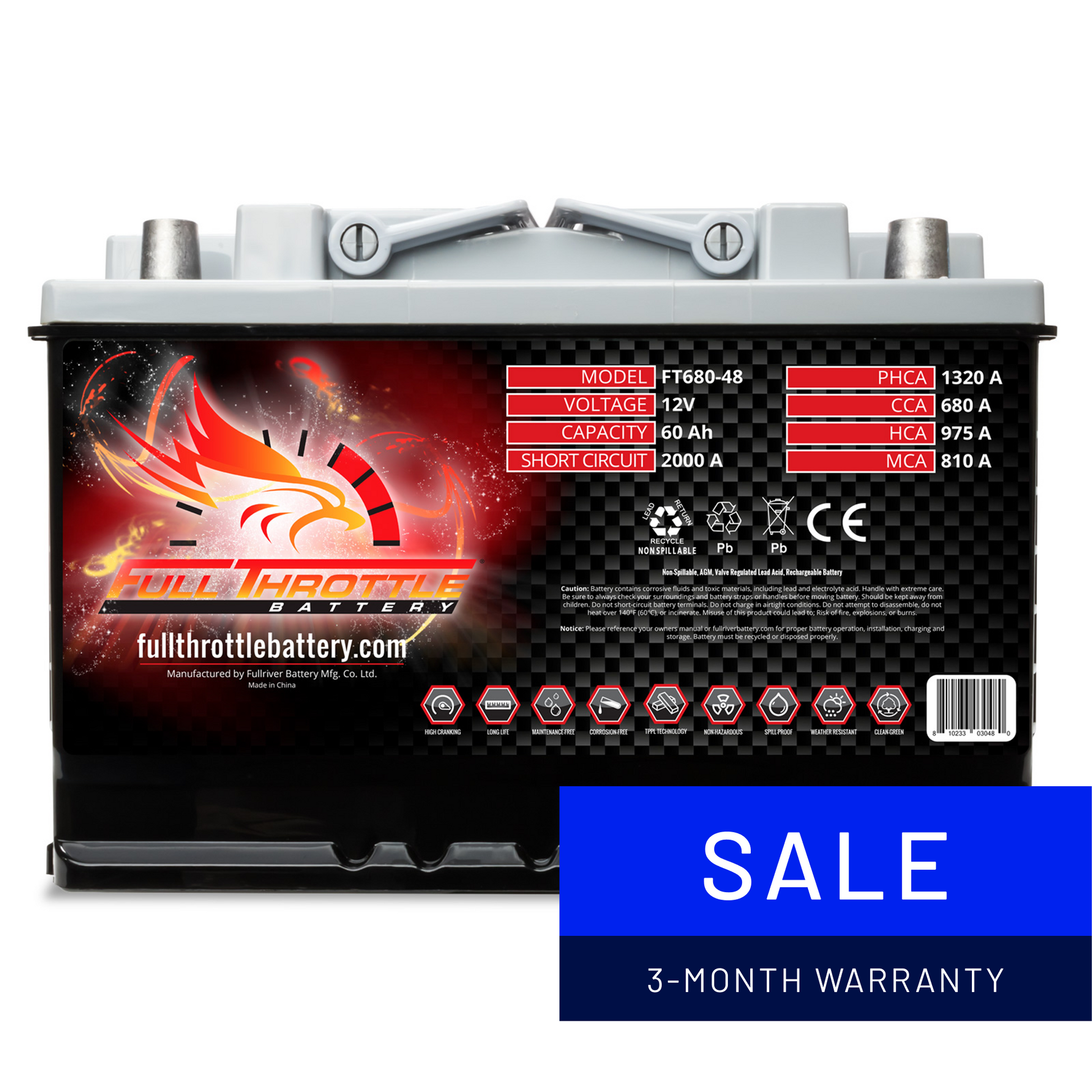 Full Throttle TPPL Battery FT680-48