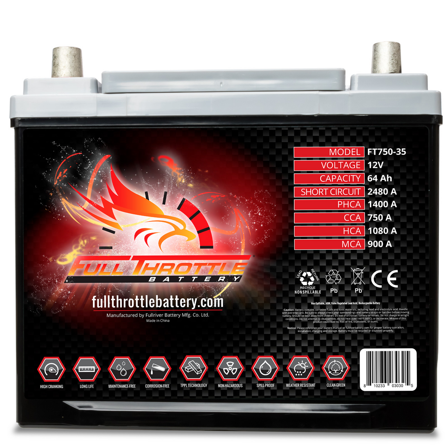 Full Throttle TPPL Battery FT750-35