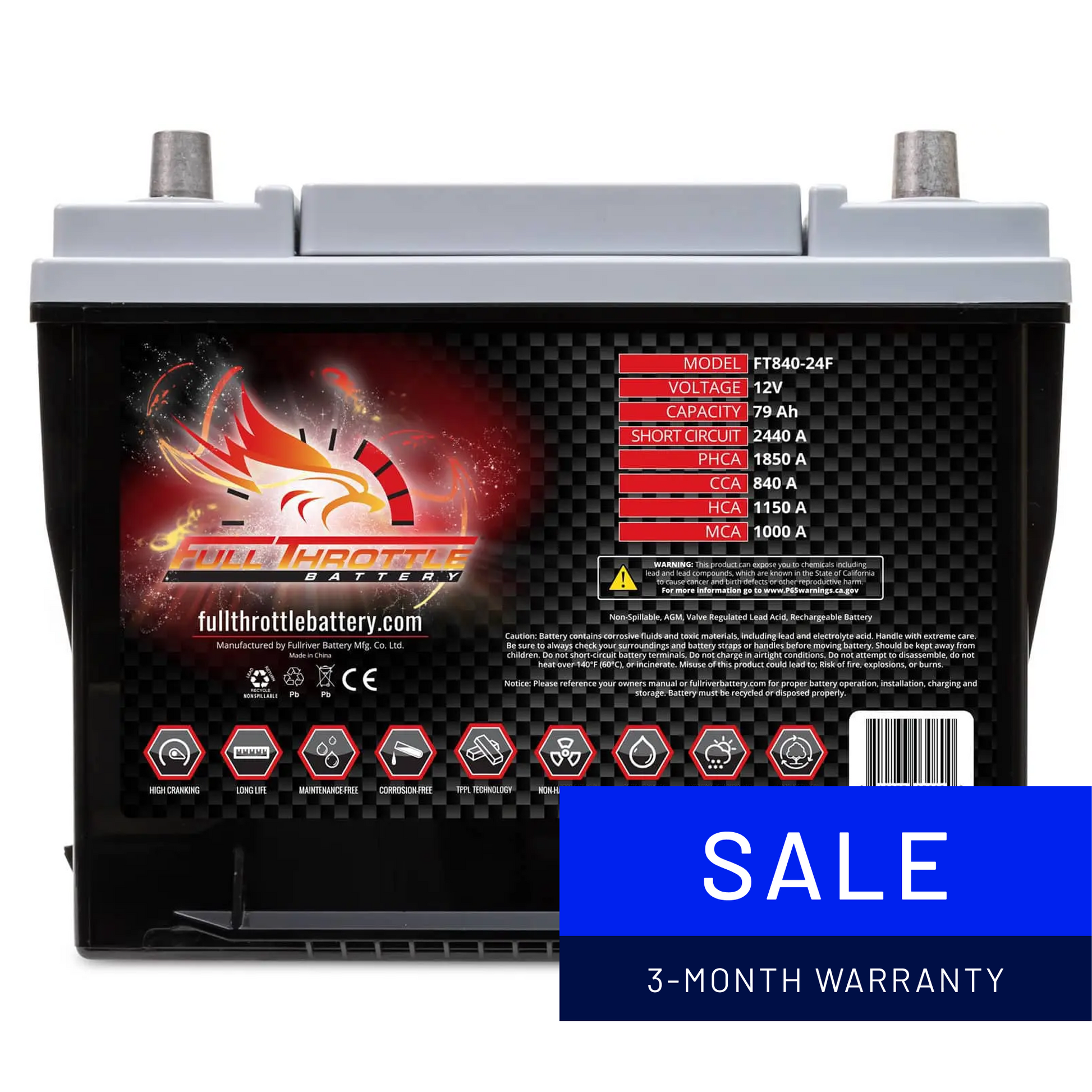 Full Throttle TPPL Battery FT840-24F