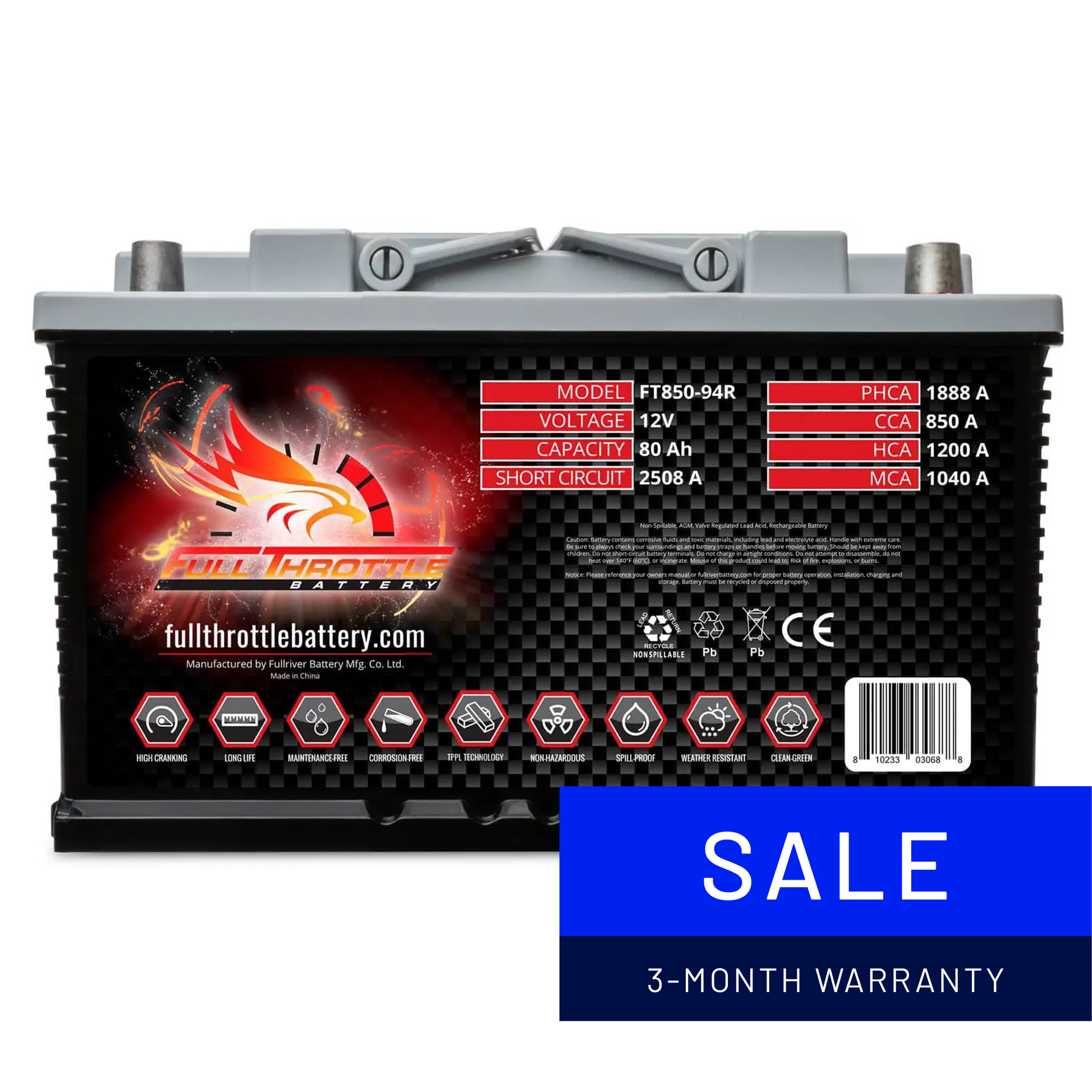 Full Throttle TPPL Battery FT850-94R