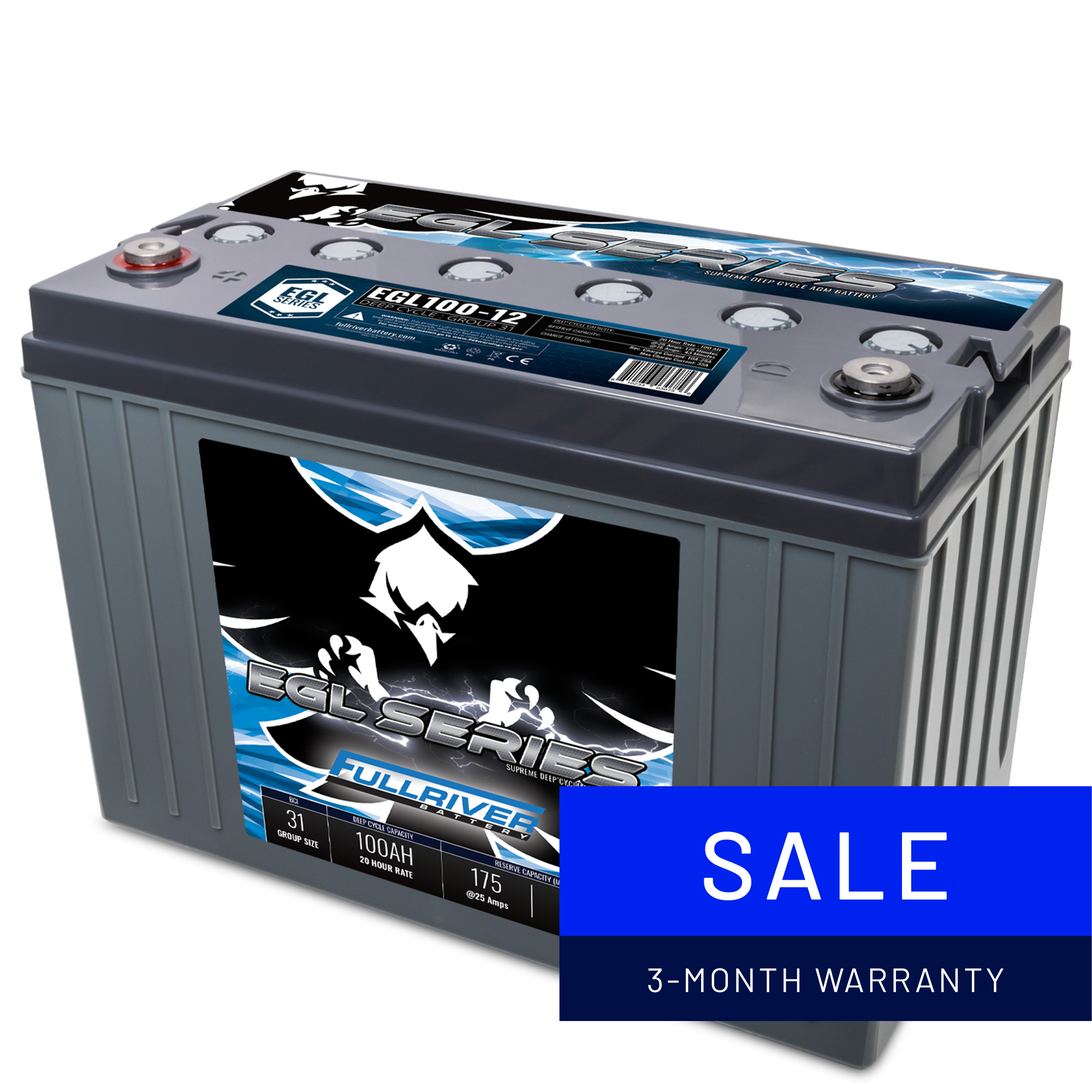 EGL100-12 Fullriver EGL Series 100Ah Electric Vehicle Battery – Merlin ...