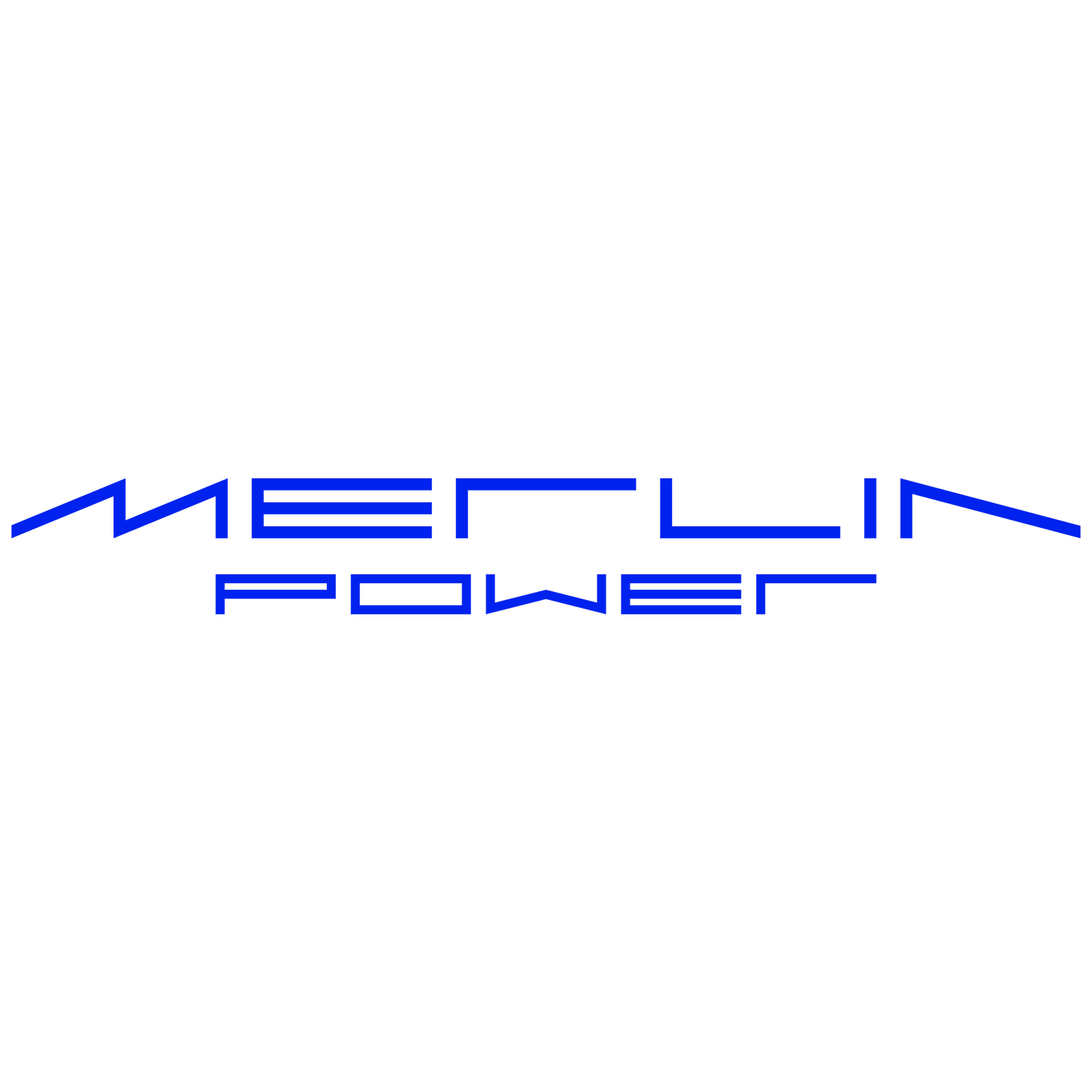 Merlin Power logo in blue on a white background